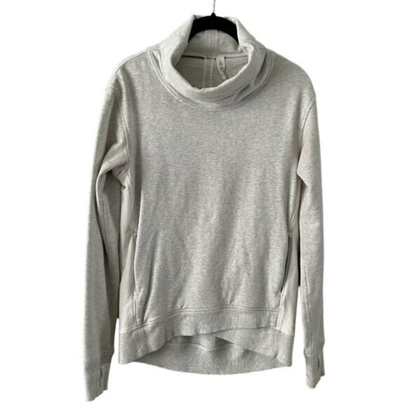 Lululemon Athletica Cowl Neck Pullover Activewear Long Sleeve Sweatshirt Gray 4 - Picture 1 of 8